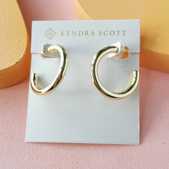 Kendra Scott - Colette Gold Hoop Earrings - NEW - Picture 1 of 3